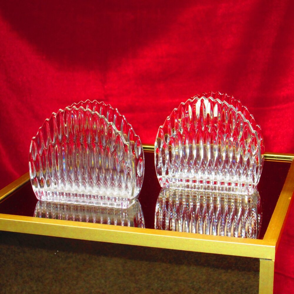 Princess House Royal Highlights Crystal Napkin Holder set of 2